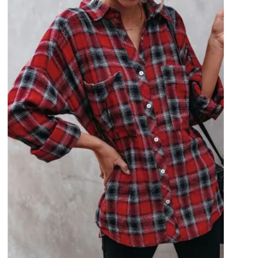 ❣New boutique plaid shirt NWOT - Picture 4 of 13